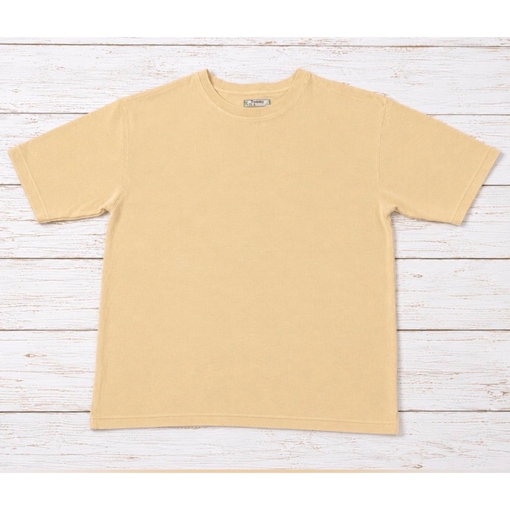 Vintage 90s Tommy Bahama Island Modern Luxury Silk Cotton Rib Tee Yellow L